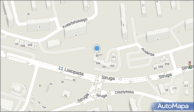 Radom, 11 Listopada, 99, mapa Radomia