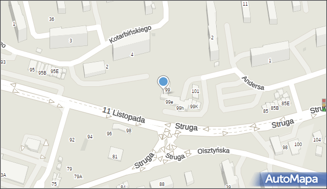 Radom, 11 Listopada, 99c, mapa Radomia