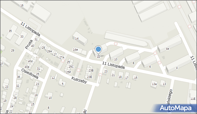 Radomsko, 11 Listopada, 12, mapa Radomsko