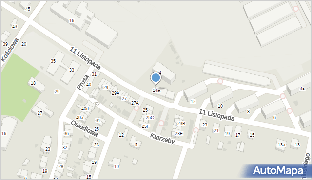 Radomsko, 11 Listopada, 14a, mapa Radomsko