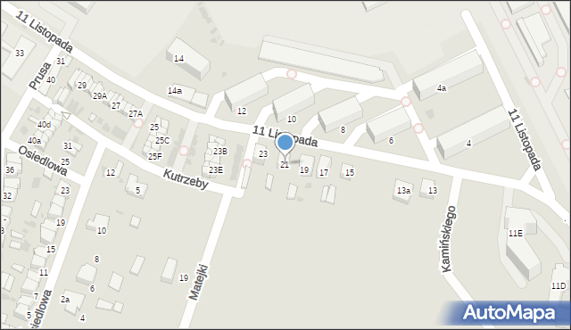 Radomsko, 11 Listopada, 21, mapa Radomsko