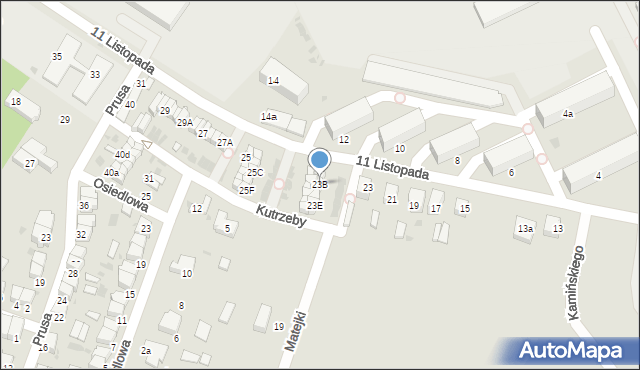 Radomsko, 11 Listopada, 23B, mapa Radomsko