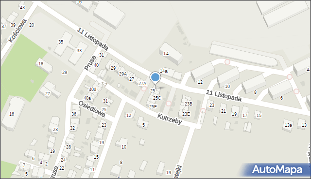 Radomsko, 11 Listopada, 25G, mapa Radomsko
