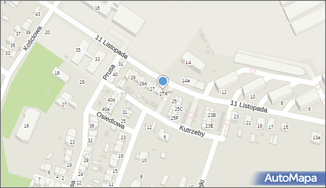 Radomsko, 11 Listopada, 27A, mapa Radomsko