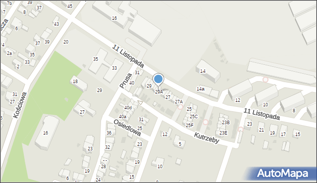 Radomsko, 11 Listopada, 29A, mapa Radomsko