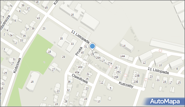 Radomsko, 11 Listopada, 29E, mapa Radomsko