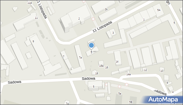 Radomsko, 11 Listopada, 5, mapa Radomsko