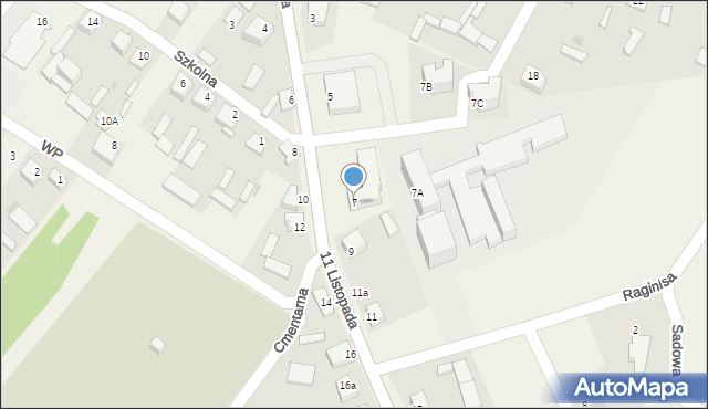 Rutki-Kossaki, 11 Listopada, 7, mapa Rutki-Kossaki