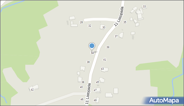 Ryglice, 11 Listopada, 34, mapa Ryglice