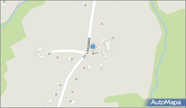 Ryglice, 11 Listopada, 35, mapa Ryglice