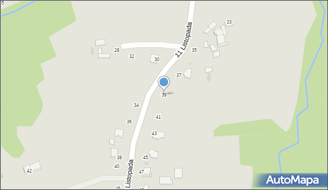 Ryglice, 11 Listopada, 39, mapa Ryglice