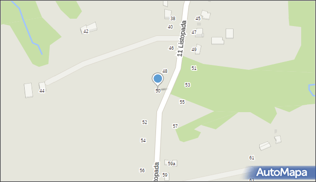 Ryglice, 11 Listopada, 50, mapa Ryglice