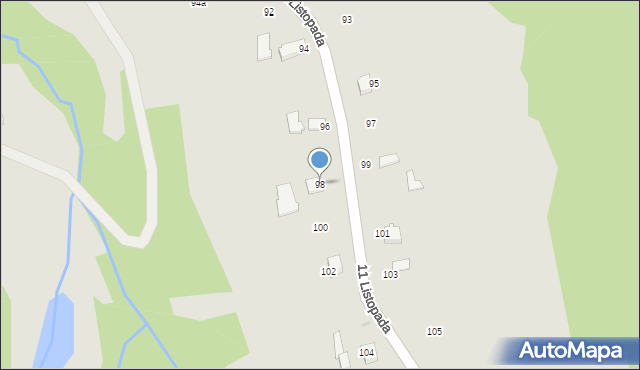 Ryglice, 11 Listopada, 98, mapa Ryglice