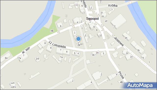 Sępopol, 11 Listopada, 2a, mapa Sępopol