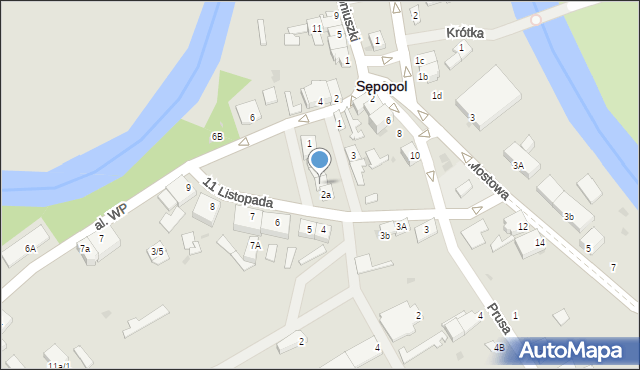 Sępopol, 11 Listopada, 2c, mapa Sępopol