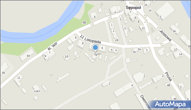 Sępopol, 11 Listopada, 7A, mapa Sępopol