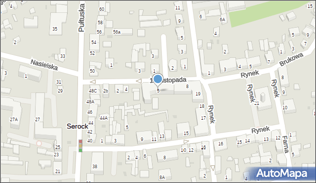 Serock, 11 Listopada, 5, mapa Serock