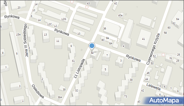 Siedlce, 11 Listopada, 34, mapa Siedlce