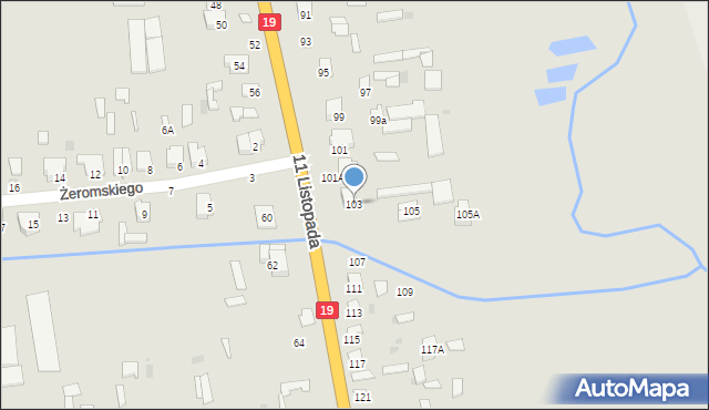 Siemiatycze, 11 Listopada, 103, mapa Siemiatycze