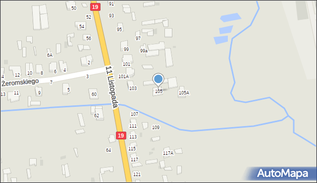 Siemiatycze, 11 Listopada, 105, mapa Siemiatycze