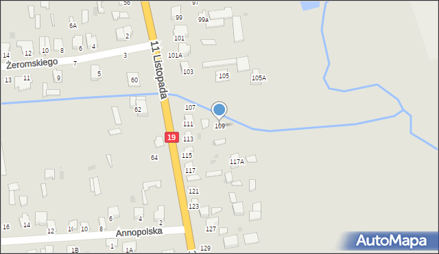 Siemiatycze, 11 Listopada, 109, mapa Siemiatycze
