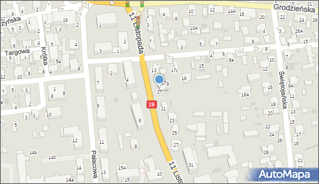 Siemiatycze, 11 Listopada, 17, mapa Siemiatycze