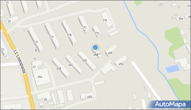 Siemiatycze, 11 Listopada, 45E, mapa Siemiatycze