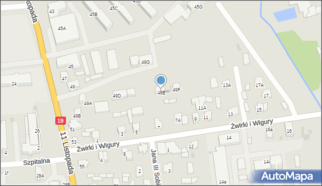 Siemiatycze, 11 Listopada, 49E, mapa Siemiatycze