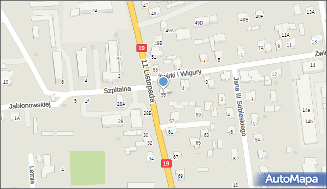 Siemiatycze, 11 Listopada, 55, mapa Siemiatycze