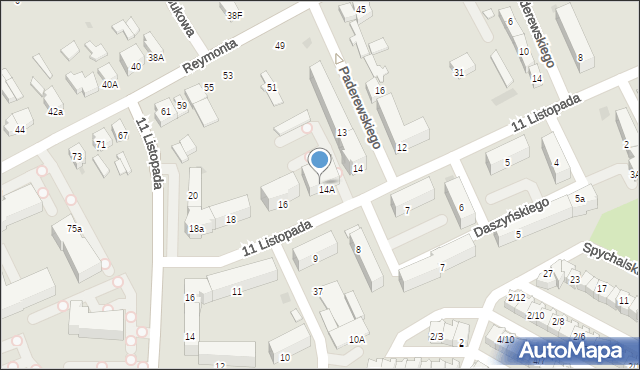 Sieradz, 11 Listopada, 25, mapa Sieradz