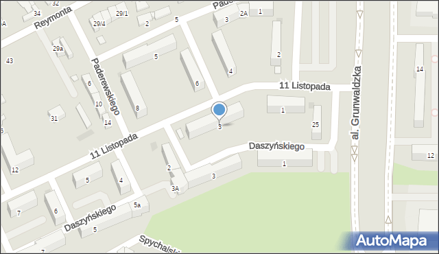 Sieradz, 11 Listopada, 3, mapa Sieradz