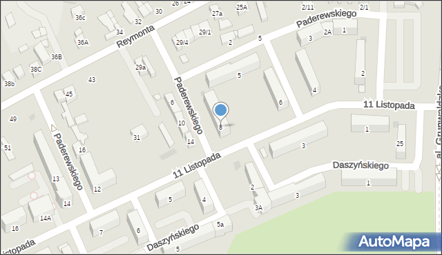 Sieradz, 11 Listopada, 8, mapa Sieradz