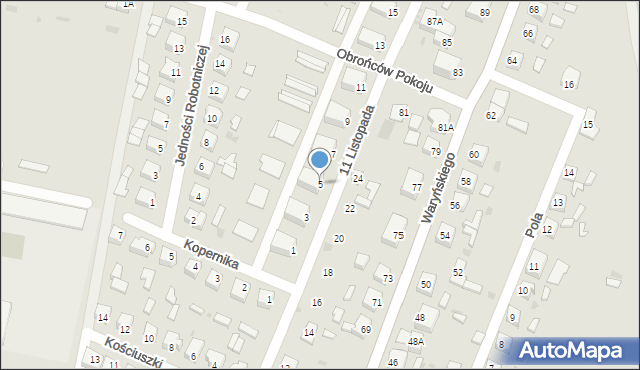 Sława, 11 Listopada, 5, mapa Sława