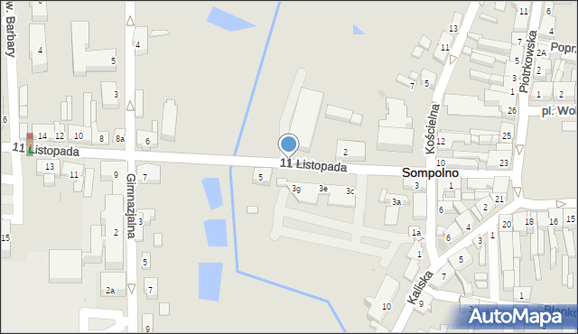 Sompolno, 11 Listopada, 3b, mapa Sompolno