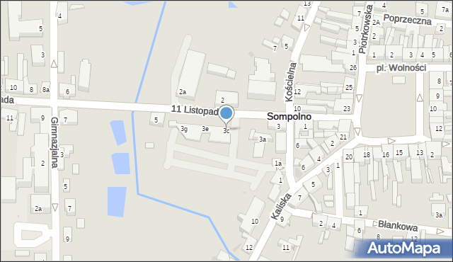 Sompolno, 11 Listopada, 3c, mapa Sompolno