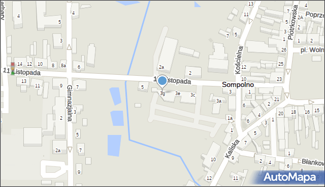 Sompolno, 11 Listopada, 3g, mapa Sompolno