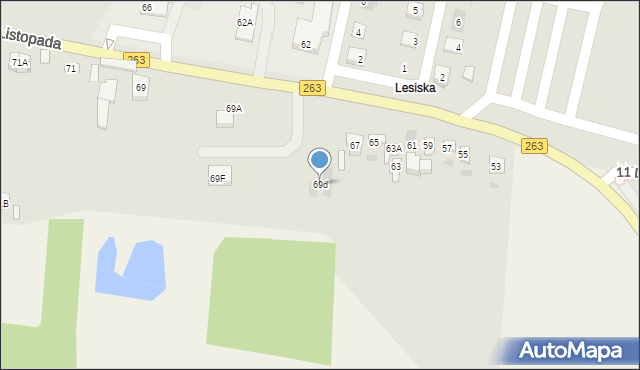 Sompolno, 11 Listopada, 69d, mapa Sompolno