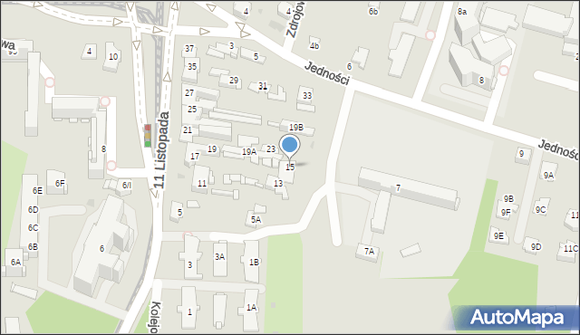 Sosnowiec, 11 Listopada, 15, mapa Sosnowca