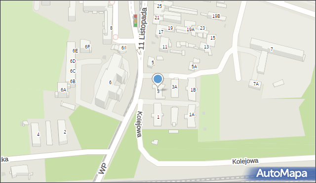 Sosnowiec, 11 Listopada, 3, mapa Sosnowca