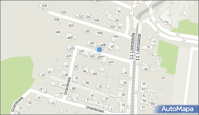 Sosnowiec, 11 Listopada, 42C, mapa Sosnowca