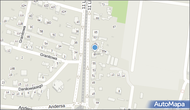 Sosnowiec, 11 Listopada, 57, mapa Sosnowca