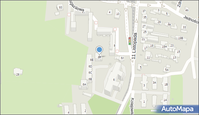 Sosnowiec, 11 Listopada, 6F, mapa Sosnowca