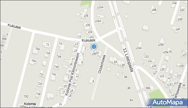 Sosnowiec, 11 Listopada, 100, mapa Sosnowca