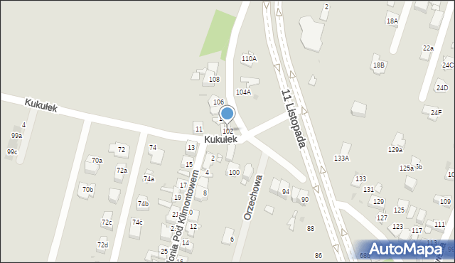 Sosnowiec, 11 Listopada, 102, mapa Sosnowca