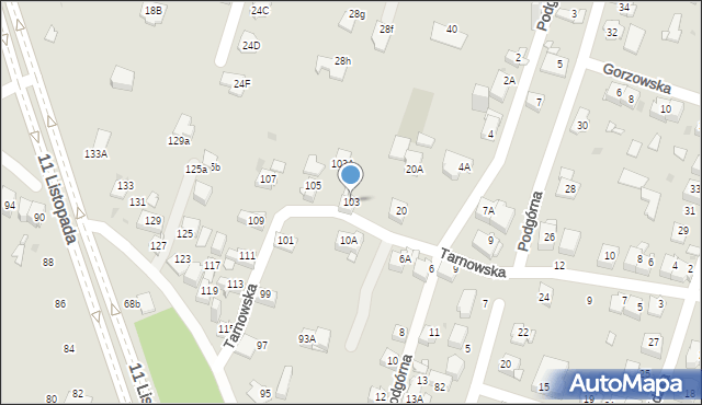 Sosnowiec, 11 Listopada, 103, mapa Sosnowca