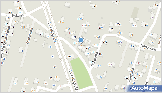 Sosnowiec, 11 Listopada, 123, mapa Sosnowca