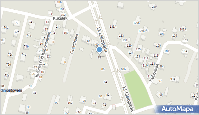 Sosnowiec, 11 Listopada, 88, mapa Sosnowca