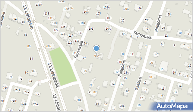 Sosnowiec, 11 Listopada, 93A, mapa Sosnowca