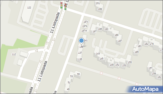 Sosnowiec, 11 Listopada, 139, mapa Sosnowca