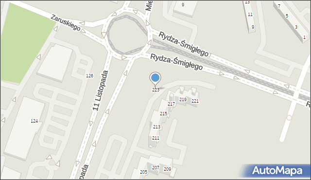 Sosnowiec, 11 Listopada, 223, mapa Sosnowca